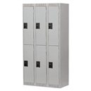 Locker - Double Tier - 12x18x72" 3 Wide Grey
