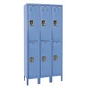 Premium Wardrobe Locker 12x18x72 Dbl Tr, 3 Wide Blue