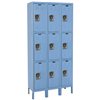 Premium Wardrobe Locker 12x18x72 Trpl Tr, 3 Wide Blue