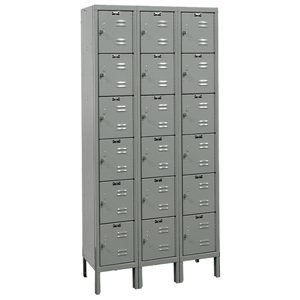 Employee Locker 12x18x72 Six Tr, 3 Wide Grey